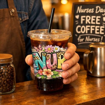 arricraft 10 Sheets Nurses Theme UV DTF Cup Wrap for 16OZ Glass, Large Nurse Images Rub on Decals PVC Transfer Stickers for DIY Cups Window Home Printing Decoration 24x11cm/9.4x4.3inch - style: Nurses Theme