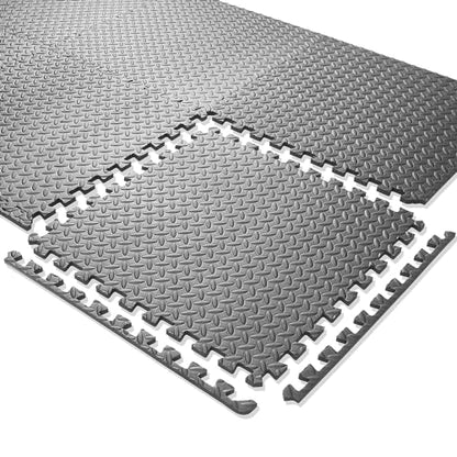 Philosophy Gym Pack of 30 Exercise Flooring Mats - 24 x 24 Inch Foam Rubber Interlocking Puzzle Floor Tiles - Gray - color: 120 Sq Ft, 1/2" Thick - Gray