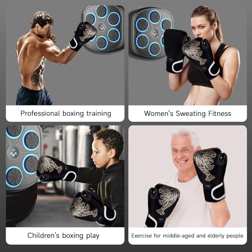 MEGELIN Music Boxing Machine with Boxing Gloves,Wall Mounted, Bluetooth Boxing Training Punching Equipment