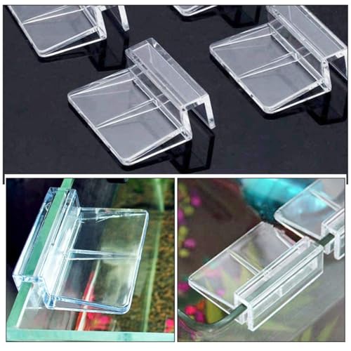 TOYANDONA 8Pcs Fish Tank Lid Support Brackets Acrylic Aquarium Cover Clips for Rimless Tanks Easy Install Modern Design for Covers Compatible with Various Fish Tanks