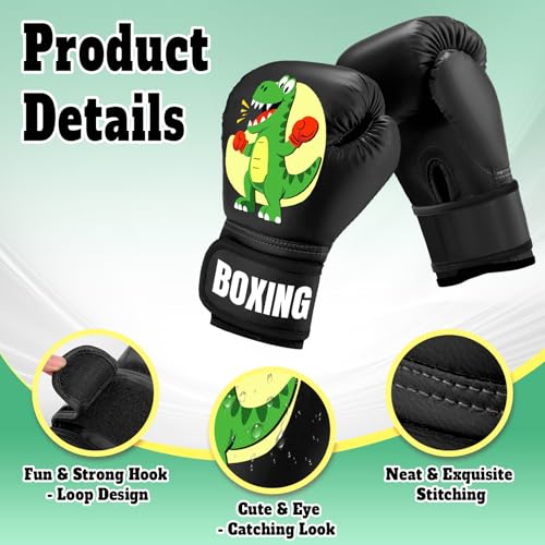 Kids Boxing Gloves for Boys & Girls, Youth Boxing Training Gloves for Kids Age 3 to 9 Years, 4OZ Training Sparring Gloves for Punching Bag Kickboxing Muay Thai MMA - color: Black