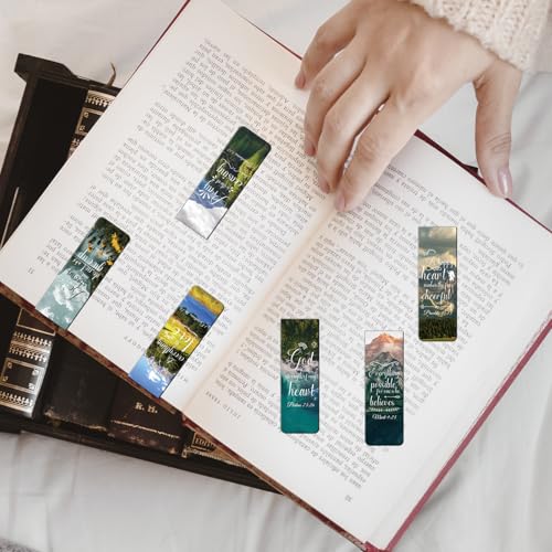 Bible Verse Magnetic Bookmarks - 30 PCs Christian Scripture Inspirational Aesthetic Book Marks Catholic Religious Motivational Book Marker Prayer Page Clips Reading Women Men Church Gifts - style: Bible Verse1