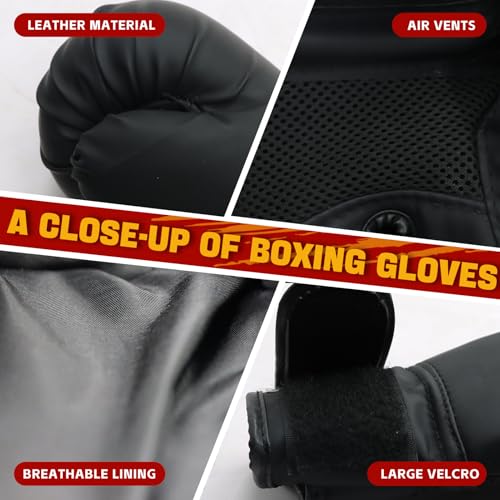 12pcs Boxing Headgear, guantes de boxeo,Mouth Guards& Hand Wraps Boxing Equipment Set - PU Leather Boxing Protective Gear for Training, Sparring & MMA，Boxing Gloves - size: 8oz