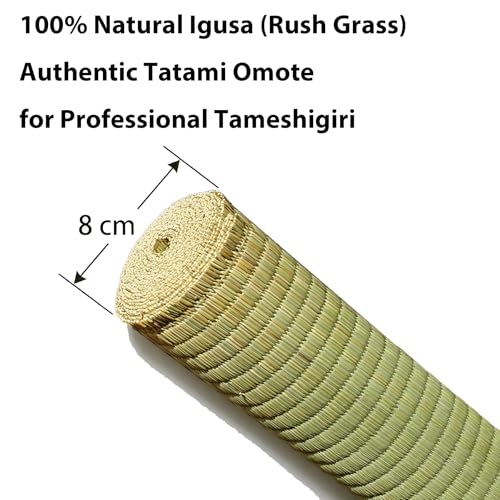 6 Pcs Tameshigiri Tatami Cutting Mats - Pre-Rolled & Pre-Tied Targets, 100% Igusa (Soft Rush) for Katana Sword Practice, Japanese Craftsmanship, 34" x 78"