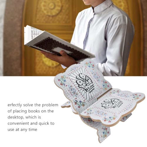 Quran Book Stand Holder Quran Book Bookshelf Quran Book Stand Holder Boxwood Bible Display Holders Rack for Muslim Teachers Children (JM01864)