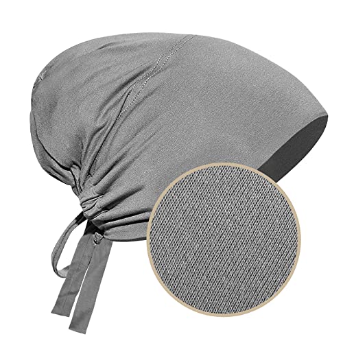 PURFUN 2 Pcs Muslim Inner Hijab Caps Women Girls Stretchy Breathable Full Cover Undercap Tube Bonnet Under Scarf Hats Beanie - color: Deep Grey+black/2pcs