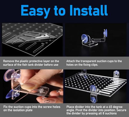 Aquarium Divider - Acrylic Isolation Board with Suction Cups for Fish Breeding & Separation, 30x50cm (11.8x19.7in) - Ideal for Aquatic Habitat Management - size: 30x50cm/11.8x19.7in
