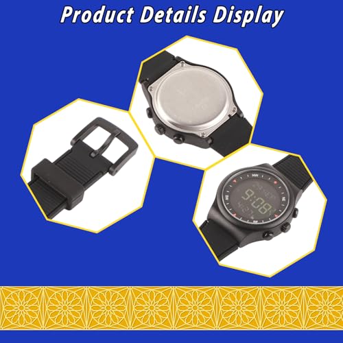 Muslim Black Watch Prayer Modern Sport Compass Alarm for Muslim Men Women Modern Sport Worldwide Time Watch Islamic