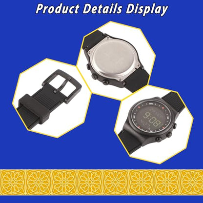 Muslim Black Watch Prayer Modern Sport Compass Alarm for Muslim Men Women Modern Sport Worldwide Time Watch Islamic