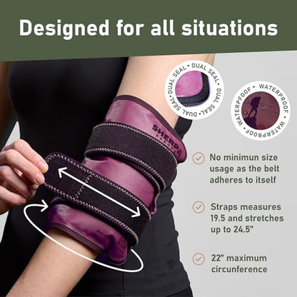 Medium Gel Ice Packs for Injuries Reusable Wrap with Straps - Hot and Cold Pack for Pain Relief, Tennis Elbow, Ankle, Foot, Hand - 8" x 12" - Purple - size: Medium, style: Purple