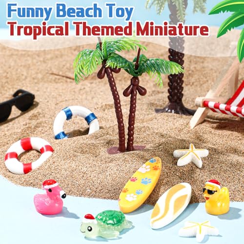 Soulchen 18 Pcs Christmas in July Decorations Mini Resin Fish Tank Decorations Miniature Santa Tree Snowman for Fish Tank Aquarium Landscape Statue Supplies Table Decor