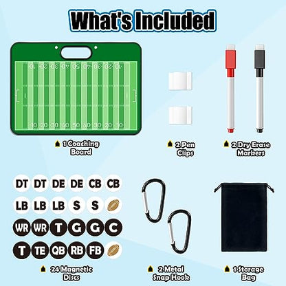 Torlam Magnetic Dry Erase Coach Board, Baseball, Soccer, Football, Basketball Coaching Clipboard - style: Football