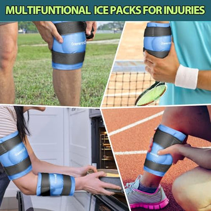 Ice Packs for Injuries Reusable, Knee Gel Ice Pack Wrap Pain Relief for Knee Replacement Surgery, Swelling, Meniscus Tear, ACL, Sports Injuries, Bruises and Arthritis, Elbow Ice Pack Blue - color: Knee Ice Wrap-blue