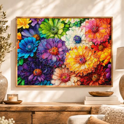 Cross & Glory | 1000 Piece Jigsaw Puzzles for Adults | Rainbow of Flowers - color: Rainbow of Flowers