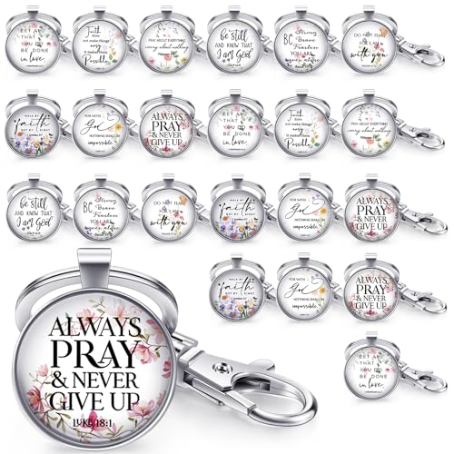 Fumete Christian Keychain Bulk Bible Verse Religious Scripture Quote Inspirational Key Rings Gift for Women Men Church Pastor - style: Classic