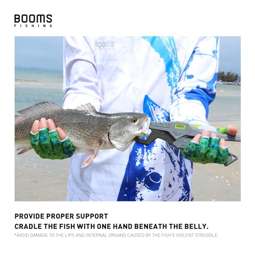Booms Fishing G05 Lip Gripper Saltwater, 9.4" Plastic Catfish Grippers Pliers, Grabber Tool With Lanyard, Grips for Kayak Fishing Accessories, Great Holder for Caught Fish - color: Gray
