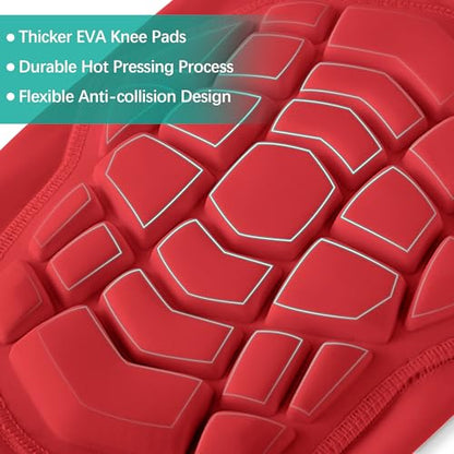 Knee Pads Compression Leg Sleeve Wrestling Volleyball Football Knee Pads, Knee Compression Sleeve for Youth Adult, 1 pair of Knee Sleeves ((#1) Red-2pcs,Small) - color: (#1) Red-2pcs, size: Small