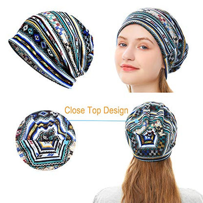 Cotton Slouchy Beanie Hip-Hop Soft Lightweight Running Beanie Adult Skull Hats Cap for Men Women - color: Multicolor2-4pk
