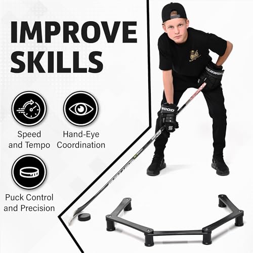The Snake Stickhandling Trainer – Adjustable Hockey Training Aid for Puck Control, Quick Hands, Reaction Time & Coordination – Snake 5, Snake 7 & Elevated Styles - style: Snake 5