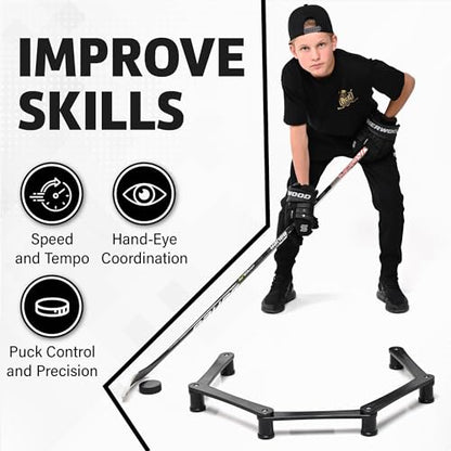 The Snake Stickhandling Trainer – Adjustable Hockey Training Aid for Puck Control, Quick Hands, Reaction Time & Coordination – Snake 5, Snake 7 & Elevated Styles - style: Snake 5