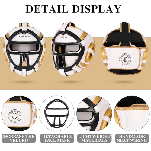 Boxing Sparring Gear Set for Youth - Headgear & Body Protector - color: White+Gold