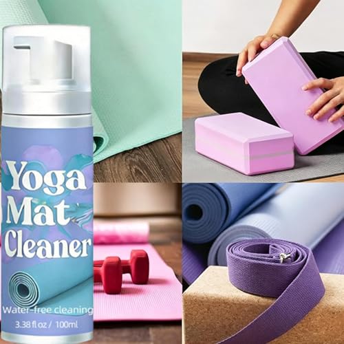 Yoga Mat Cleaner Cleaning Stain Removal Solution | 100ml Gym Equipment Mat Cleaner for Blocks Rollers Fitness Gear Indoor Home Travel Daily Exercise Pilates Workout