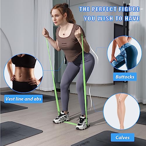 Resistance Bands Set for Physical Therapy, Rehab, Yoga and Pilates | Latex-Free elastic exercise bands suitable for rehab, yoga, Pilates, gym workouts, stretching, and home exercise - color: 10-pcs resistance set
