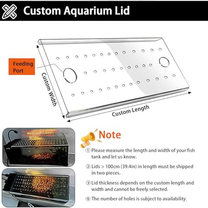 Custom Aquarium Lid Tank Hood Top Cover Anti-Jumping Net Cover, Acrylic Clear Fish Tank Cover Canopy, Cut to Any Size - size: 60x21.5cm/23.6x8.5inch