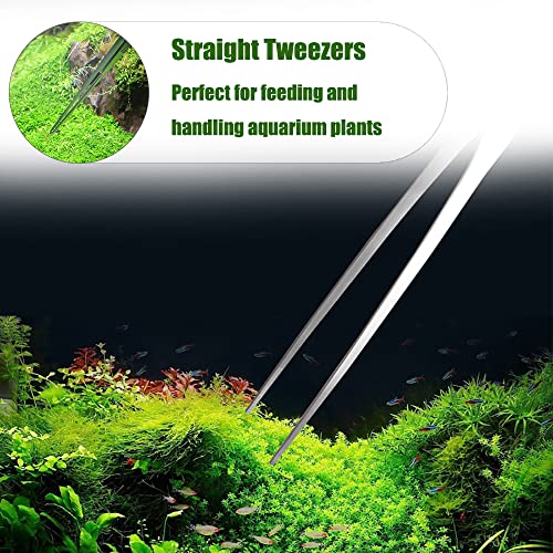 Utoolmart Aquarium Plant Tweezer, Stainless Steel Curved Tweezer, Aquarium Tweezers Extra Long 38cm, for Fish Tank Plant Aquascape Tools, Feeding Tongs, 2 Pcs - color: 2pcs, size: 38cm Curved