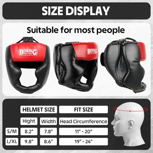 2 Pack & 1 Pack Boxing Headgear - Sparring Safety Head Guard for MMA, Kickboxing, Muay Thai, Boxing - Men, Women, Kids - color: Red, size: Large-X-Large
