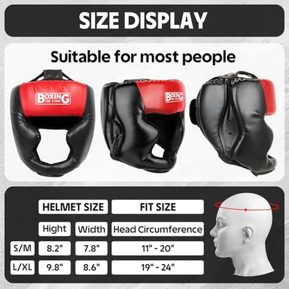 2 Pack & 1 Pack Boxing Headgear - Sparring Safety Head Guard for MMA, Kickboxing, Muay Thai, Boxing - Men, Women, Kids - color: Red, size: Large-X-Large