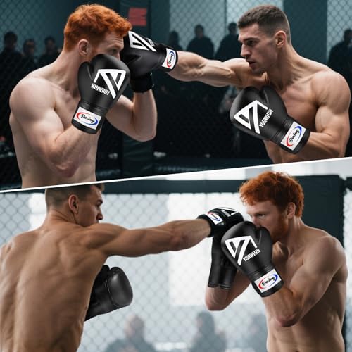 Boxing Gloves for Men Women, Training Sparring Boxing Gloves, Heavy Punching Bag Workout Gloves for Boxing Kickboxing Muay Thai Mixed Martial Arts MMA Training - color: Black(2pack)