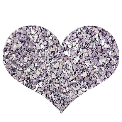 1.4 LB Crushed Shell Chips Broken Pieces for Resin Arts,Light Lavender | Craft Projecting,Vase Fillers,Succulents Terrarium Plants Soil Cover,Candle Holder,Aquarium,Table Centerpiece,Home Decor