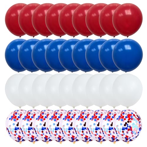 75pcs Red White and Blue Latex Balloons for 4th of July Decorations Independence Day Patriotic Anniversary 250th Memorial Day - color: Red White and Blue
