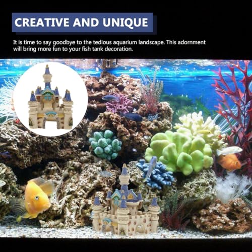 Balacoo Fish Tank Castle Decor Aquarium Castle Adornment | Aquarium Underwater Castle Ornament Resin Aquarium Adornment 5.70 X 4.33 X 4.33 in Hideout for Betta Fish and Tropical