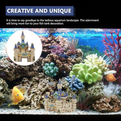 Balacoo Fish Tank Castle Decor Aquarium Castle Adornment | Aquarium Underwater Castle Ornament Resin Aquarium Adornment 5.70 X 4.33 X 4.33 in Hideout for Betta Fish and Tropical