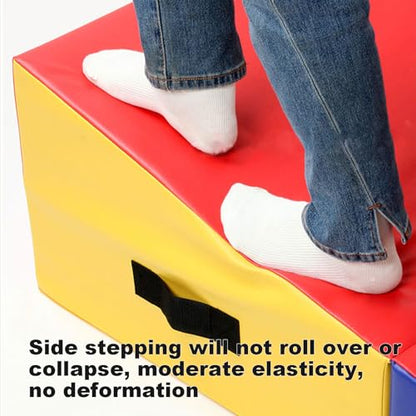 Gymnastics Incline Mat, Folding Gymnastics Wedge With Carrying Handle For Gymnastics, Martial Arts, Cheerleading, Dance Yoga Stretching Training Ex - color: light gray, size: 180×90×48cm（70.8×35.4×18.9in）