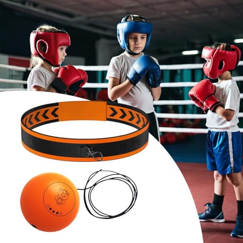 Boxing Reflex Ball Multifunctional Fun Effective Reaction Training | Kids Beginners Punching Headband for Adults Enthusiasts Families Friends Amateurs Lovers Fun Sports Activities - color: Orange ball