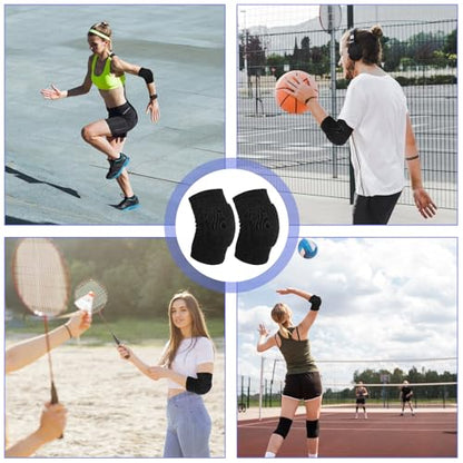 1 Pair Elbow Pads, Breathable Arm Brace Pads Anti-Collision Elbow Protector Strap Support Fitness Volleyball Basketball Tennis Golfers Arm Protector with Padded for Men and Women Elderly (Black, S)