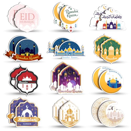 36 Pcs Ramadan Gift Fridge Magnets Eid Mubarak Gift Islamic Home Decor Muslim Gifts for Office Kitchen Party(Multicolor) - style: Multicolor
