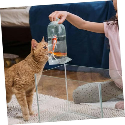 Amosfun 50Pcs Leakproof Fish Transport Bags Transparent Packaging for Fish Aquatic for Aquariums Pet Stores Hobbyists