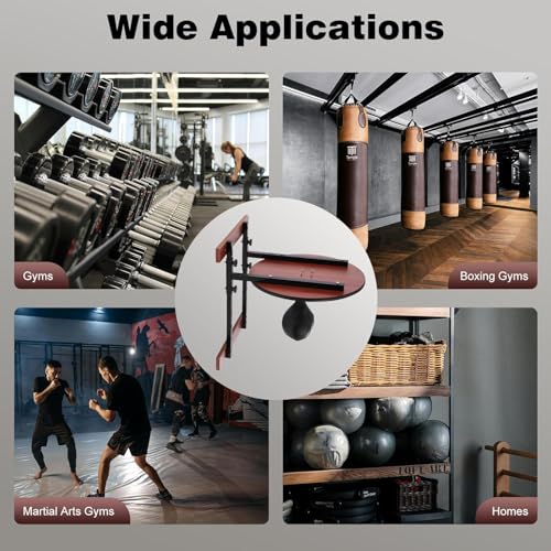 Speed Bag Platform Kit, Heavy Duty Wall Mount Boxing Training Equipment with Adjustable Height, 5-Level PU Speedball for Home Gym, Boxing Gym, 23.62 Inch Round Board, 220 lbs Load Capacity
