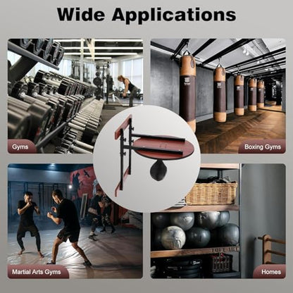 Speed Bag Platform Kit, Heavy Duty Wall Mount Boxing Training Equipment with Adjustable Height, 5-Level PU Speedball for Home Gym, Boxing Gym, 23.62 Inch Round Board, 220 lbs Load Capacity