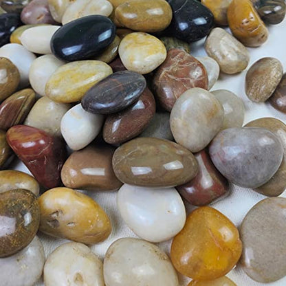 FANTIAN 20 lbs Pebbles for Outdoor Landscaping, 1-2 Inch River Rocks | Polished Pebbles for Plant Indoor, Aquarium, Vase, Fish Tank, Landscaping, Outdoor Garden - size: 1-2 Inch, style: 20 Pounds