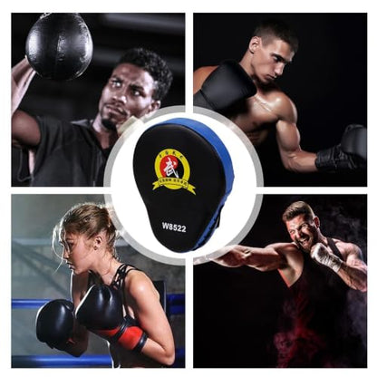 Punching Pads - High Density Foam Material, Strike Training Tool, Shock Absorbing Durable Kickboxing Mitts, Handheld Combat Practice | Thai Karate MMA for Home Gym Workout Exercise - color: Blue