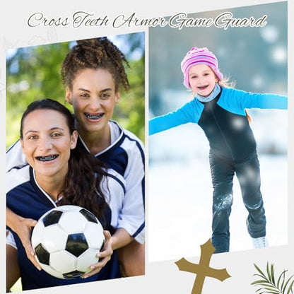 Yaomiao 2 Pcs Mouth Guards Christian Teeth Guards Sport Game Guard & Case Religious MouthGuard Soccer Football Basketball Baseball Wrestling Lacrosse Rugby Boxing Taekwondo - size: Youth, style: Black & Proverb