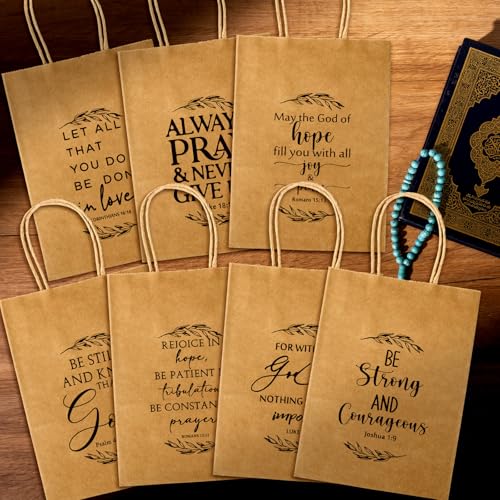 Gersoniel 108 Pcs Christian Bible Verse Gift Bags, Handled,Classic Design - style: Classic Design