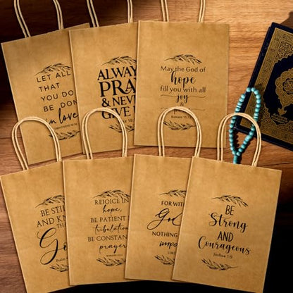 Gersoniel 108 Pcs Christian Bible Verse Gift Bags, Handled,Classic Design - style: Classic Design