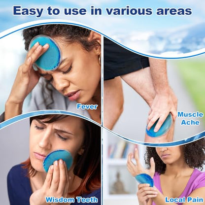 Reusable Ice Packs for Injuries, 10 Pack Round Ice Packs for Face, Gel Ice Pads Small Hot Cold Compress Ice Bag for Eyes After Surgery, Face, Wisdom Teeth, Breast Surgery 4.3 Inch - size: 4.3 Inch