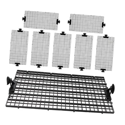 Fish Tank Divider Set with 8 Black Plastic Grid Panels and 20 Suction Cups, 30x15cm Aquarium Isolation Boards for Betta Fish Breeding and Tank Separation